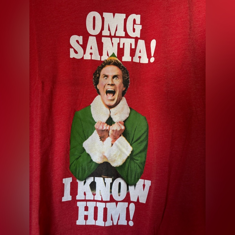 Elf “OMG Santa! I Know Him!” T-Shirt - Picture 2 of 4